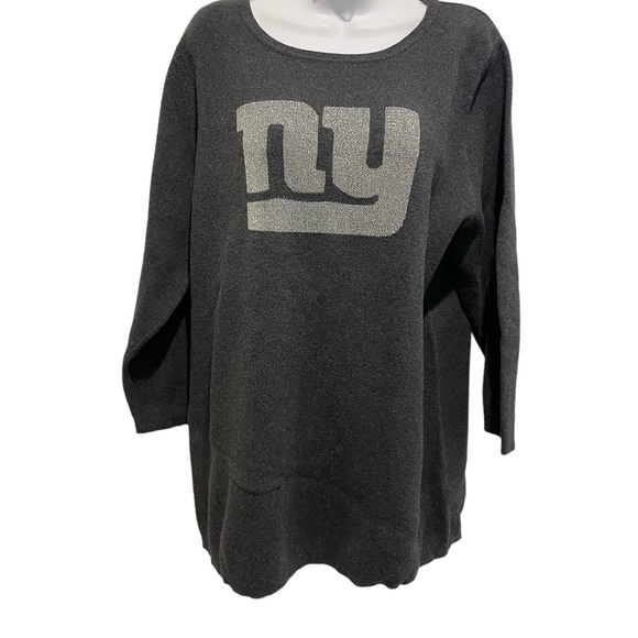 NFL PRO APPAREL NEW YORK GIANTS Womens Sparkle Bling Logo Sweater Size 2X - Picture 1 of 11